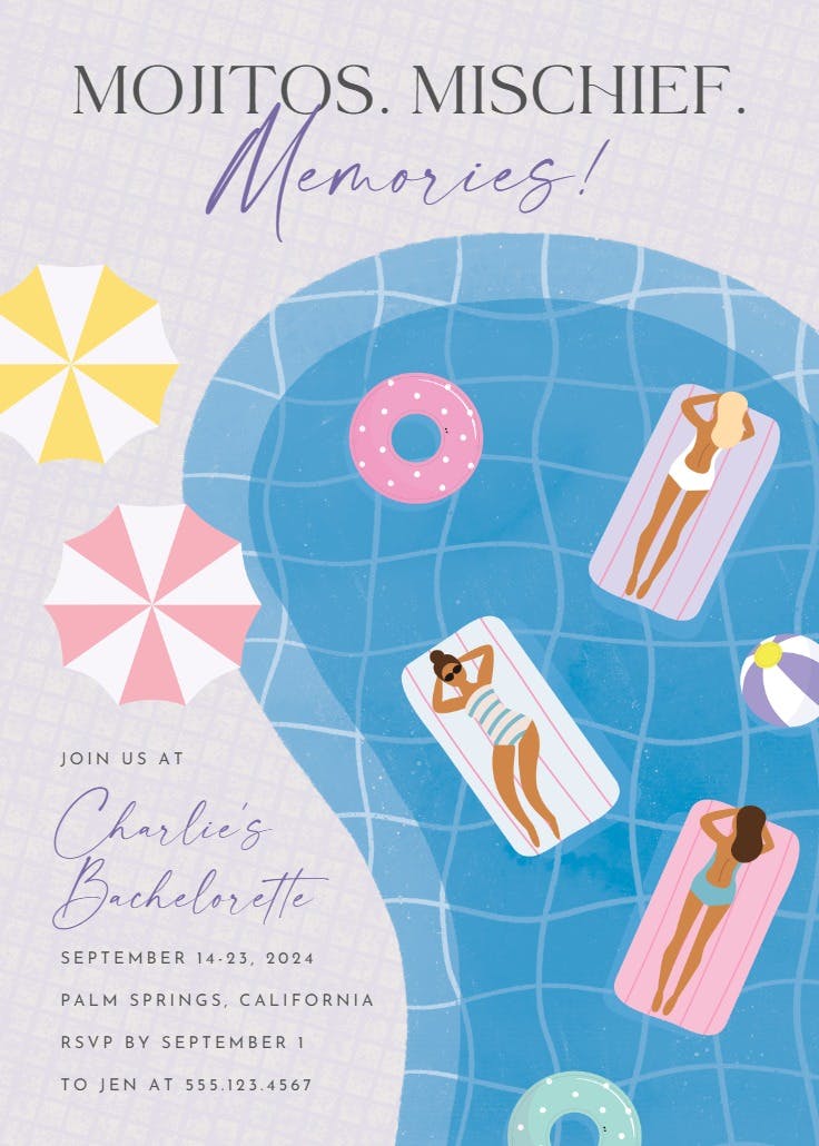 Bachelorette getaway - bachelorette party invitation